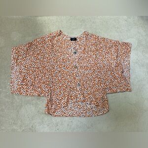 Vici Women’s Orange Floral Blouse